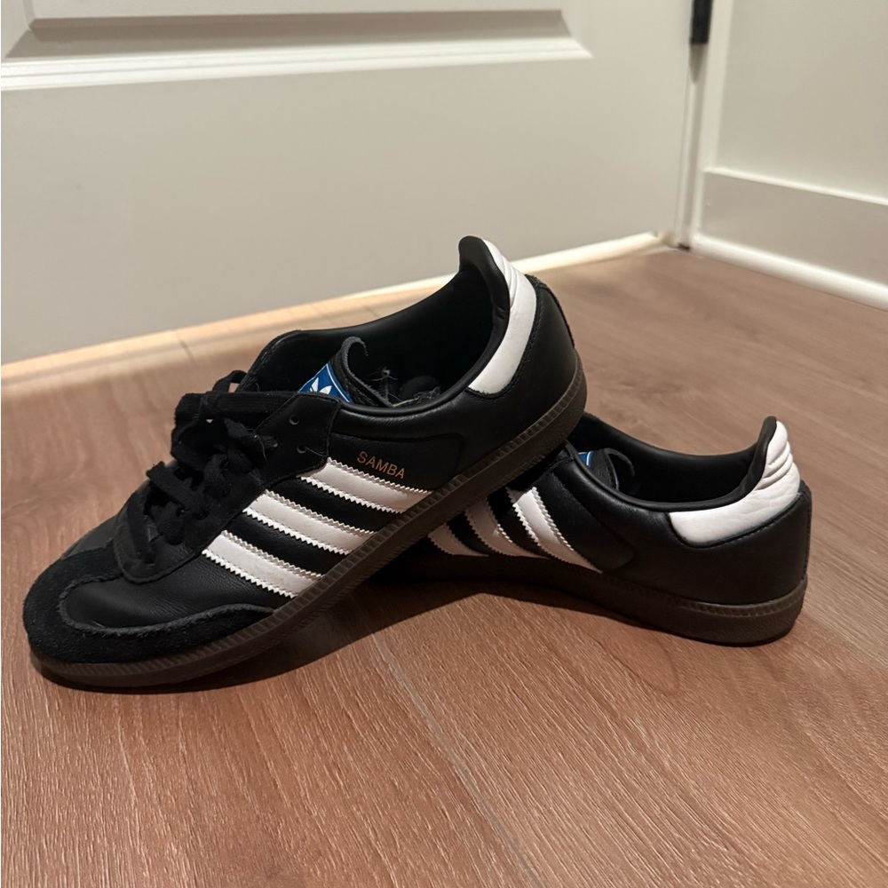 Adidas Samba Black with White Stripes